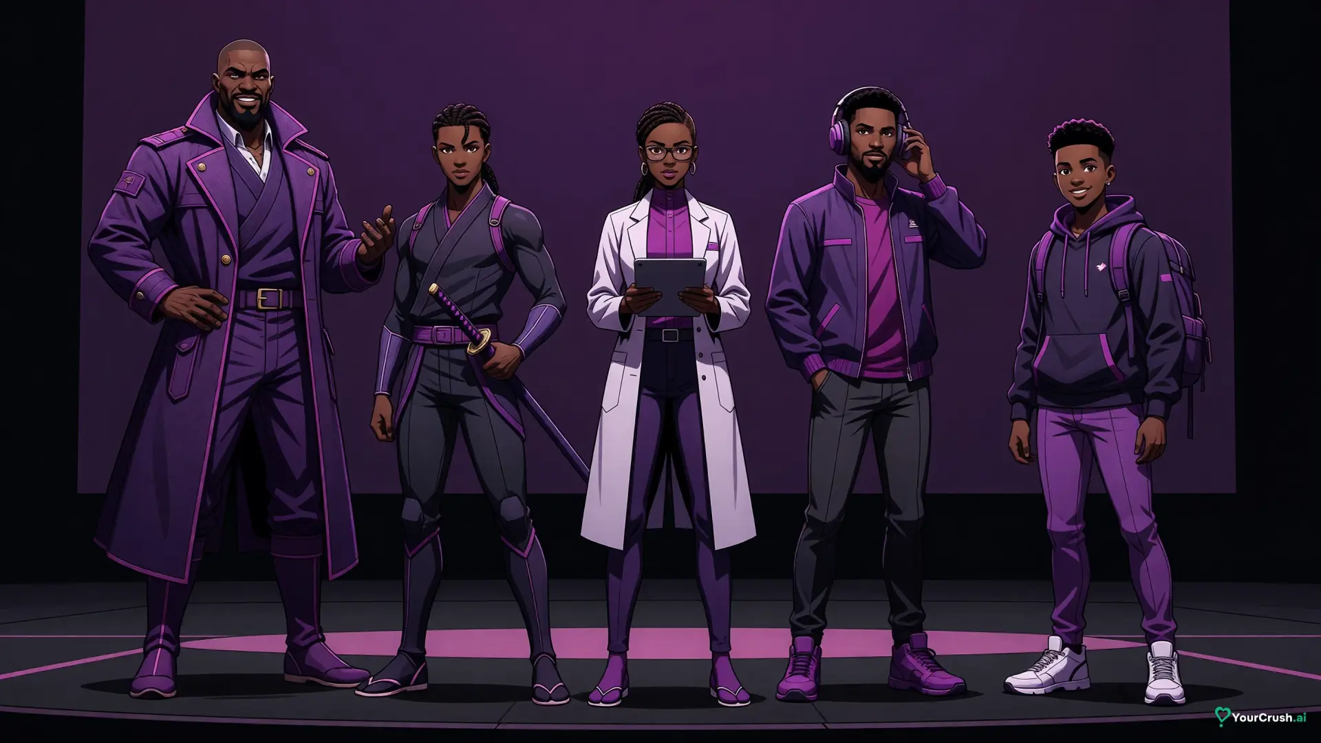 Black anime characters: 30 leads, fighters, crew and rivals, with series, studio and year